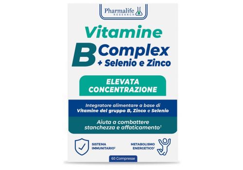 Vitamine B Complex + Selenio e Zinco integratore per combattere stanchezza e affaticamento 60 compresse