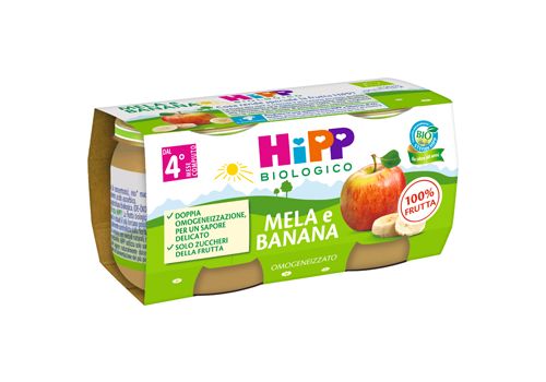 Hipp Biologico mela banana omogeneizzato 2 x 80 grammi