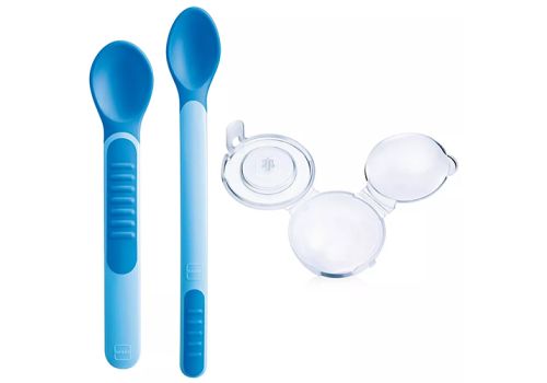 mam Heat Sensitive Spoons & Cover cucchiaino con coperchio 6m+ 2 pezzi