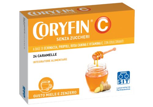 Coryfin C integratore per il sistema immunitario gusto miele e zenzero 24 caramelle