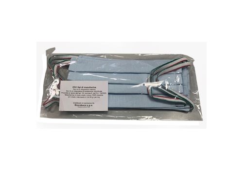 Mascherina lavabile per bambini colore azzurro 3 pezzi