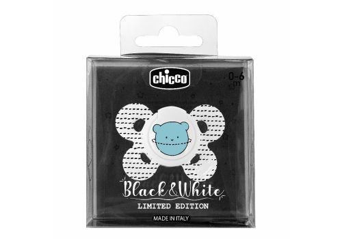 Chicco Black & White Physio Comfort 0-6m succhietto in silicone 1 pezzo