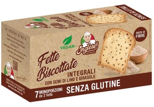 Inglese Fette Biscottate integrali con semi di lino e girasole senza glutine 200 grammi