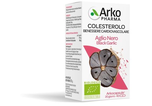 Aglio Nero Bio integratore per il controllo del colesterolo e il benessere cardiovascolare 40 capsule