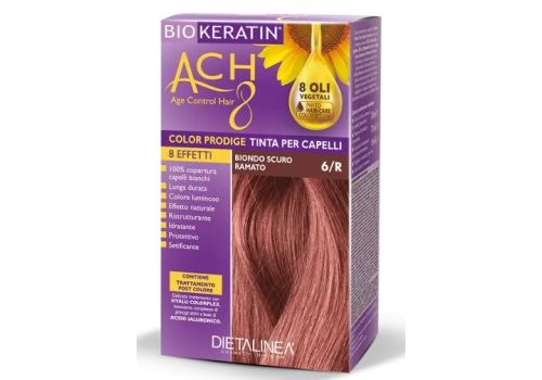 Biokeratin ach8 tinta per capelli 6/r colore biondo scuro ramato