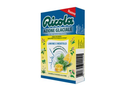 Ricola azione glaciale caramelle al limone e mentolo per gola 50 grammi