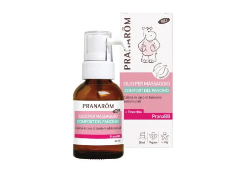 Pranarom Bebè  olio da massaggio per il pancino dei bambini in caso di tensioni addominali 30ml