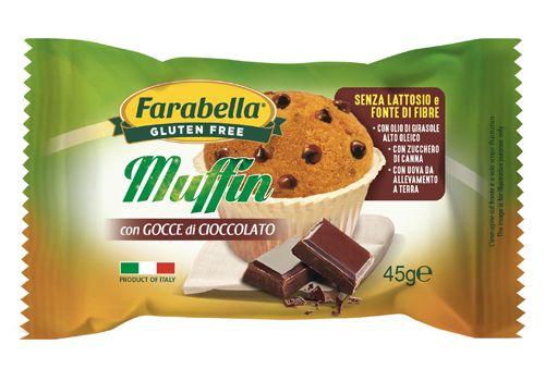 Farabella Senza Glutine muffin con gocce di cioccolato 45 grammi