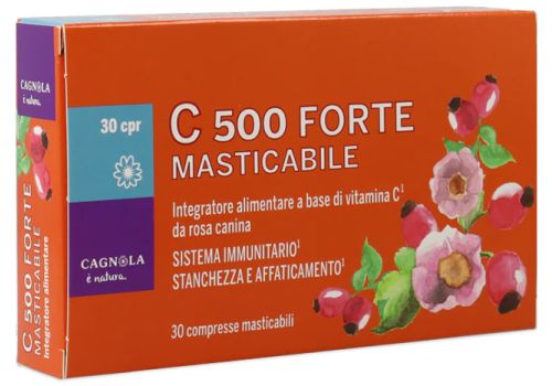 C 500 Forte Masticabile integratore per il sistema immunitario e per contrastare la stanchezza 30 compresse