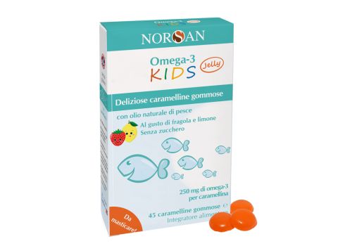 Norsan Omega-3 kids jelly integratore per lo sviluppo dei bambini 45 caramelline