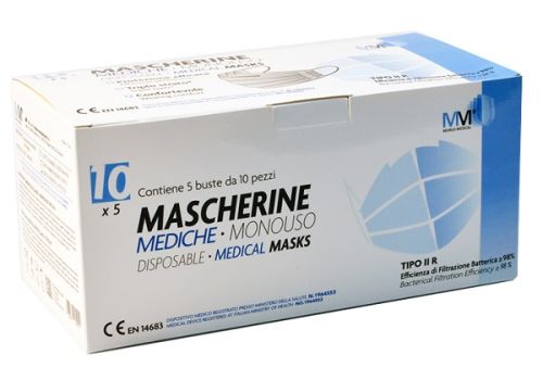 Munus Medical mascherine chirurgiche monouso tipo 2r 5 buste x 10 pezzi