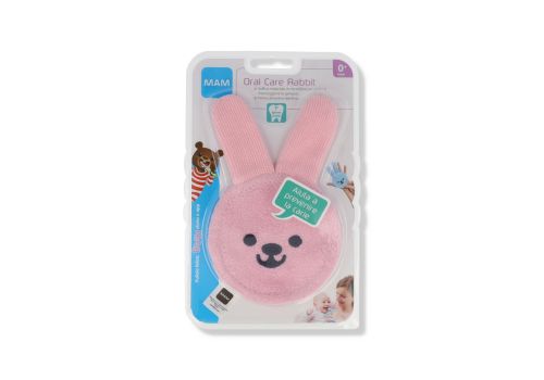 Mam Oral Care Rabbit guanto soffice in microfibra per pulire e massaggiare le gengive 1 pezzo