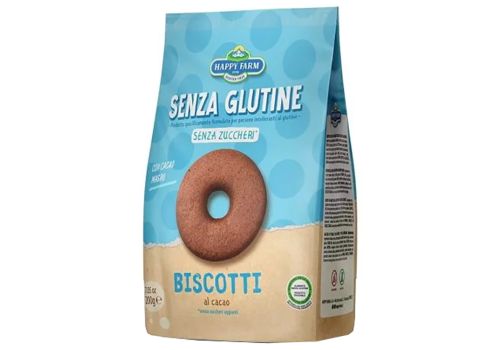 Happy Farm biscotti al cacao senza zucchero senza glutine 200 grammi