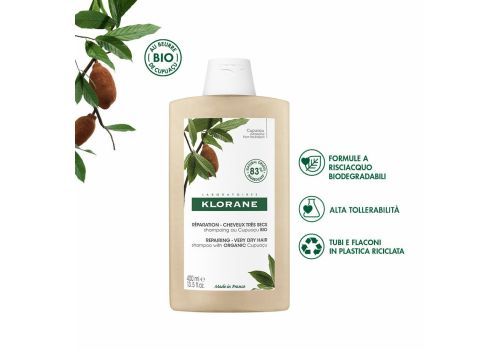 Klorane Burro di Cupuacu Bio shampoo ristrutturante per capelli molto secchi 400ml