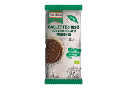 Fior di Loto gallette di riso con cioccolato fondente senza glutine 100 grammi