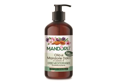 Mandorlì olio di mandorle dolci per il corpo al profumo di erbe mediterranee emolliente e nutriente 300ml