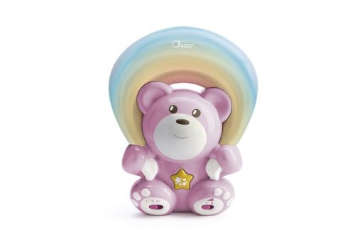 Chicco orsetto arcobaleno rosa con proiettore musicale e luce notturna gioco per bambini