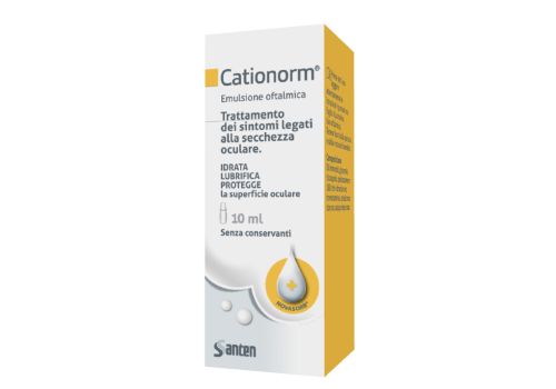 Cationorm emulsione oftalmica per il trattamento dell'occhio secco gocce oculari 10ml 