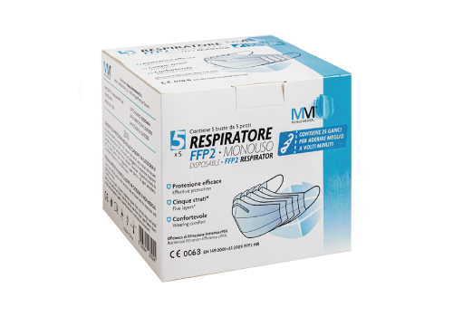 Munus Med respiratore ffp2 monouso mascherina filtrante  5 bustine x 5 pezzi