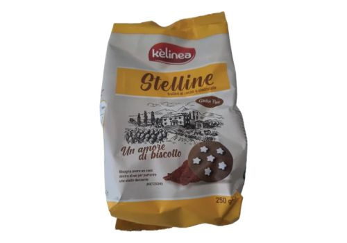 Kelinea stelline al cacao e cioccolato biscotti senza glutine 200 grammi