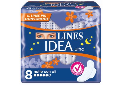 Lines Idea Ultra notte assorbenti con ali 8 pezzi