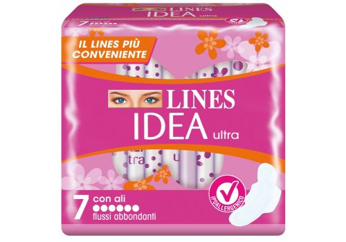Lines Idea Ultra assorbenti ipoallergenici con ali per flussi abbondanti 7 pezzi