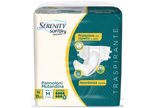 SERENITY SOFTDRY SENSITIVE PANNOLONI MUTANDINA EXTRA TG.M 15PZ
