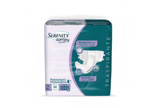 SERENITY SOFTDRY SENSITIVE PANNOLONI MUTANDINA MAXI TG.M 15PZ