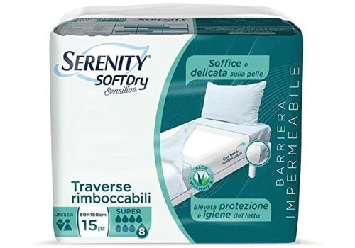 SERENITY SOFTDRY SENSITIVE TRAVERSE RIMBOCCABILI SUPER 80X180CM 15PZ