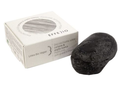 Effebio docciaschiuma solido al carbone e argilla bianca 75 grammi
