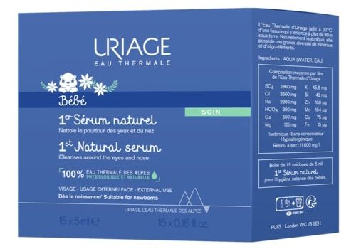 Uriage Bebé 1° Sérum Naturel siero fisiologico naturale per il viso dei bambini 15 fiale x 5ml
