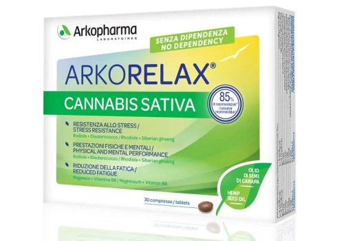 Arkorelax Cannabis Sativa senza Thc integratore ad azione tonica 30 compresse