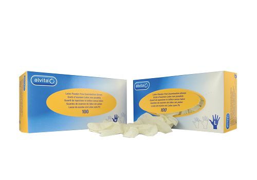 Alvita guanti in lattice senza polvere taglia l 100 pezzi