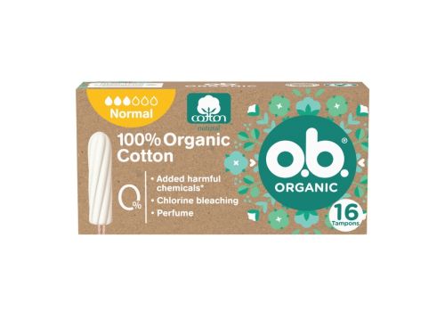 O.b. Normal 100% organic cotton assorbenti interni 16 pezzi
