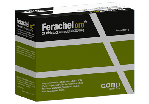 Ferachel Oro integratore di ferro 24 stick orosolubili