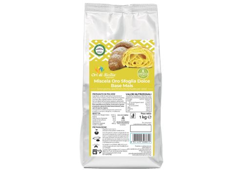 Ori di Sicilia miscela oro sfoglia preparato in polvere senza glutine 1kg