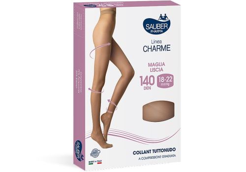 SAUBER COLLANT TUTTONUDO COMPRESSIONE GRADUATA MAGLIA LISCIA 140DEN 18-22MMHG TG.1 MEDIO