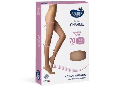 SAUBER COLLANT TUTTONUDO COMPRESSIONE GRADUATA MAGLIA LISCIA 70DEN 13-17MMHG TG. II MEDIO