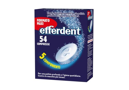 Efferdent compresse effervescenti per la pulizia profonda e igiene della dentiera 54 compresse