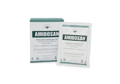 Amidosan polvere detergente lenitiva emolliente e rinfrescante per pelle delicata 7 bustine x 40 grammi