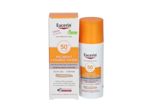 Eucerin Pigment Control Tinted spf 50+ sun gel-cream per iperpigmentazione medium 50ml