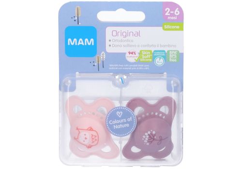Mam original succhietto in silicone 2-6 mesi rosa 2 pezzi