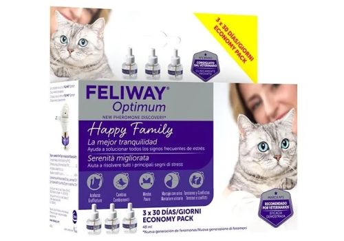 Feliway Optimum ricarica per diffusore rilassante e antistress gatto 3 x 48ml