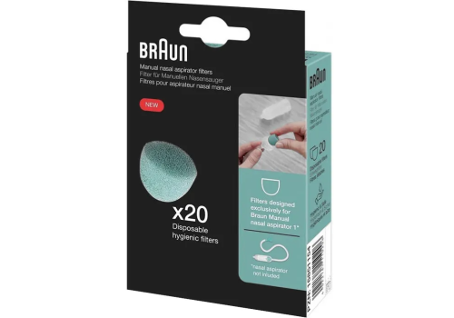 Braun filtri per aspiratore nasale manuale 20 pezzi