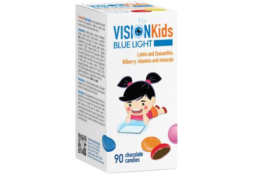 Vision Kids Blue Light integratore per l'apparato visivo dei bambini gusto cioccolato 90 confetti masticabili