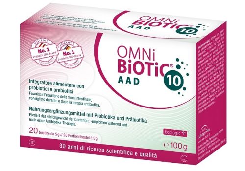 Omni Biotic 10 AAD Kids integratore con probiotici e prebiotici gusto neutro per bambini 20 bustine