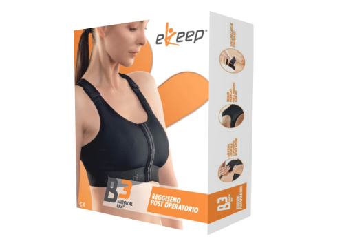 Ekeep b3 surgical bra reggiseno postoperatorio nero taglia 01