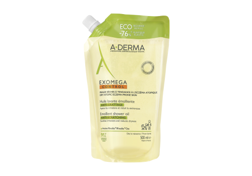 A-Derma Exomega Control olio detergente emolliente anti-grattage pelle secca a tendenza atopica viso e corpo ricarica 500ml