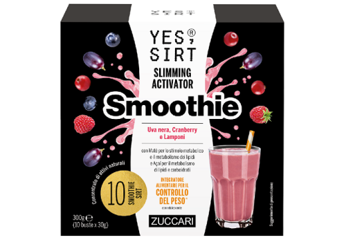 Yes Sirt smoothie uva nera cranberry e lamponi integratore per il controllo del peso corporeo 10 buste x 30 grammi