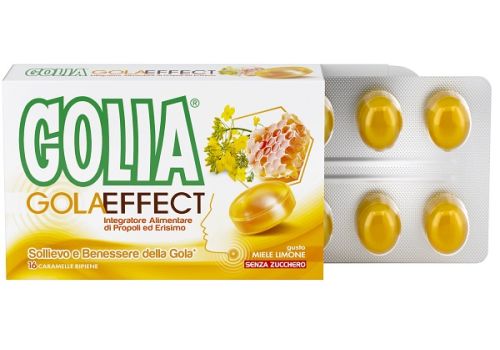 Golia Gola Effect sollievo e benessere della gola miele e limone senza zucchero 16 caramelle ripiene